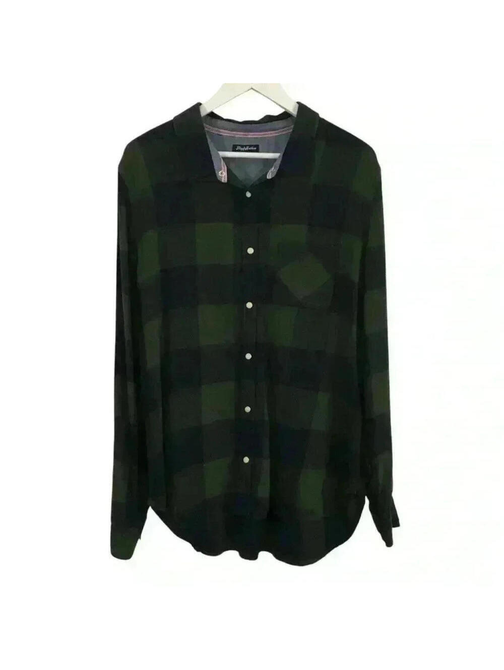 Flag & Anthem Men’s Plaid Snap Button Down Long Sleeve Shirt Size XXL